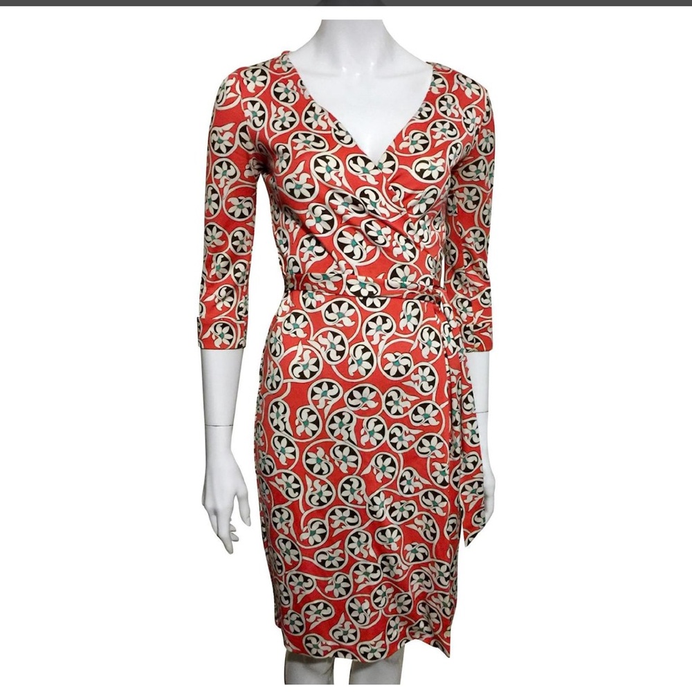 DVF wrap dress in fun flower pattern